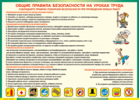 Таблица Общие правила безопасности на уроках труда 1000*1400 винил	  - «globural.ru» - Улан-Удэ