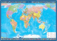 Настенная политическая карта мира с флагами на английском языке - «globural.ru» - Улан-Удэ